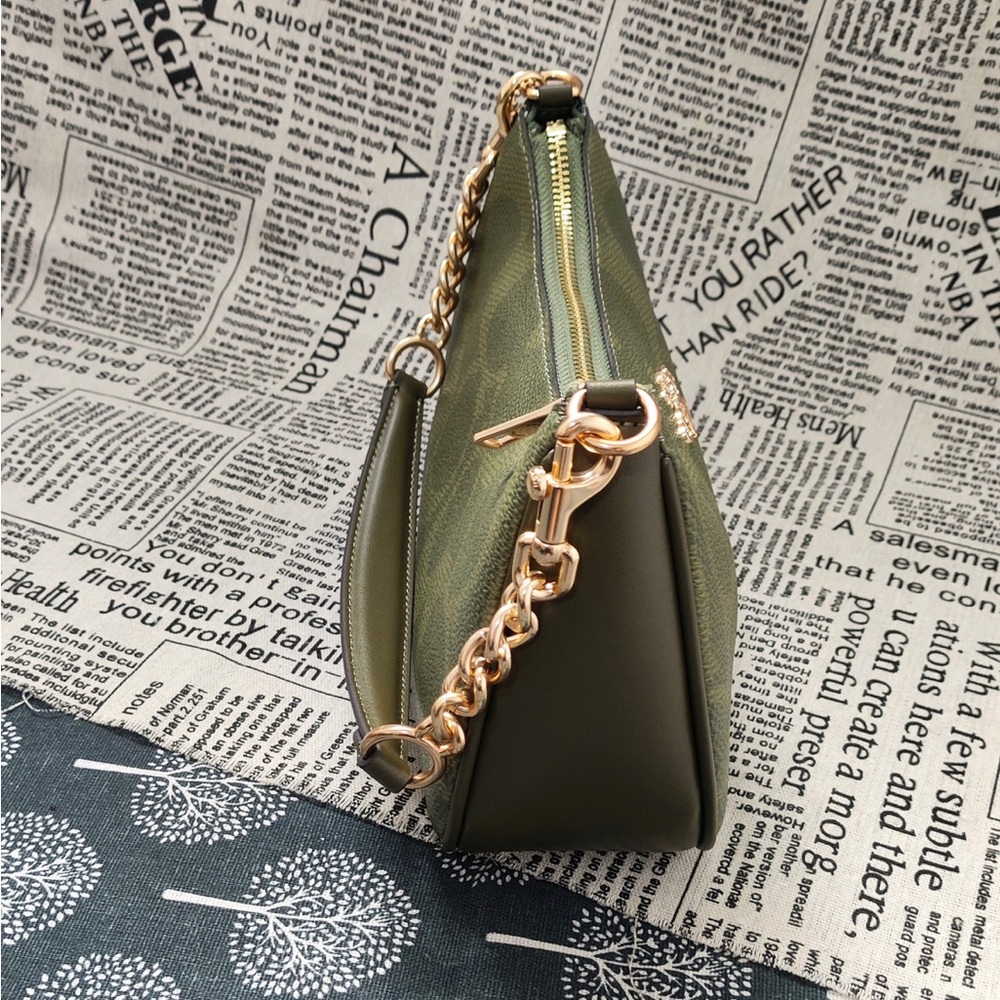 Coach Olive Signature Mini Shoulder Bag with Gold-Tone Logo - Picture 5 of 9